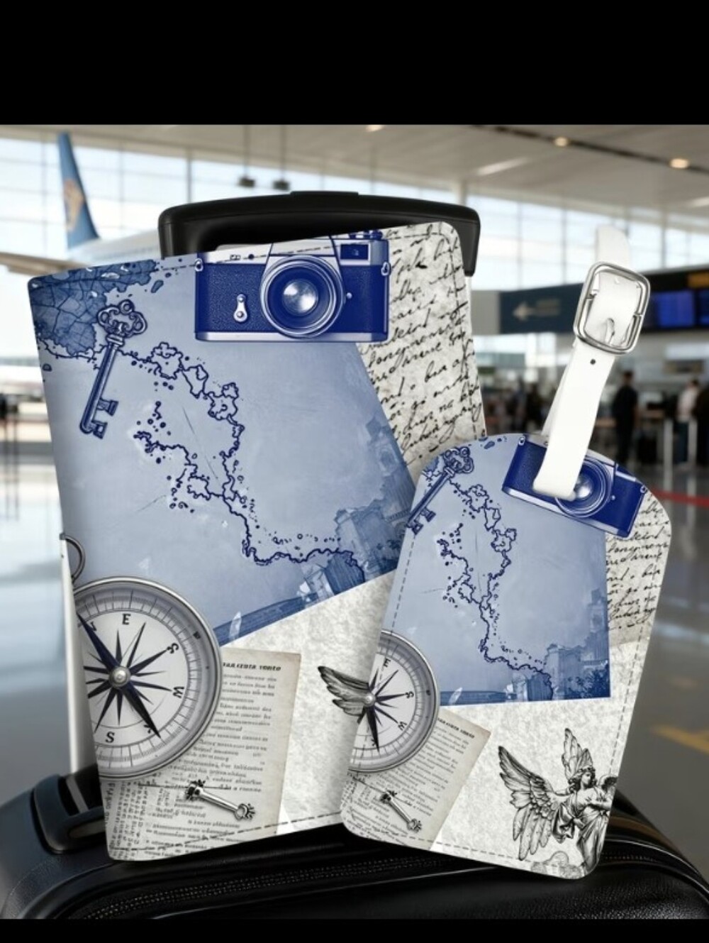 Beautiful Travel Passport & Luggage Tag Set NEW